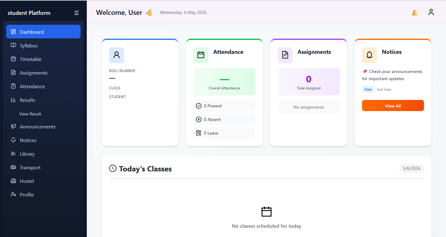 Student management dashboard