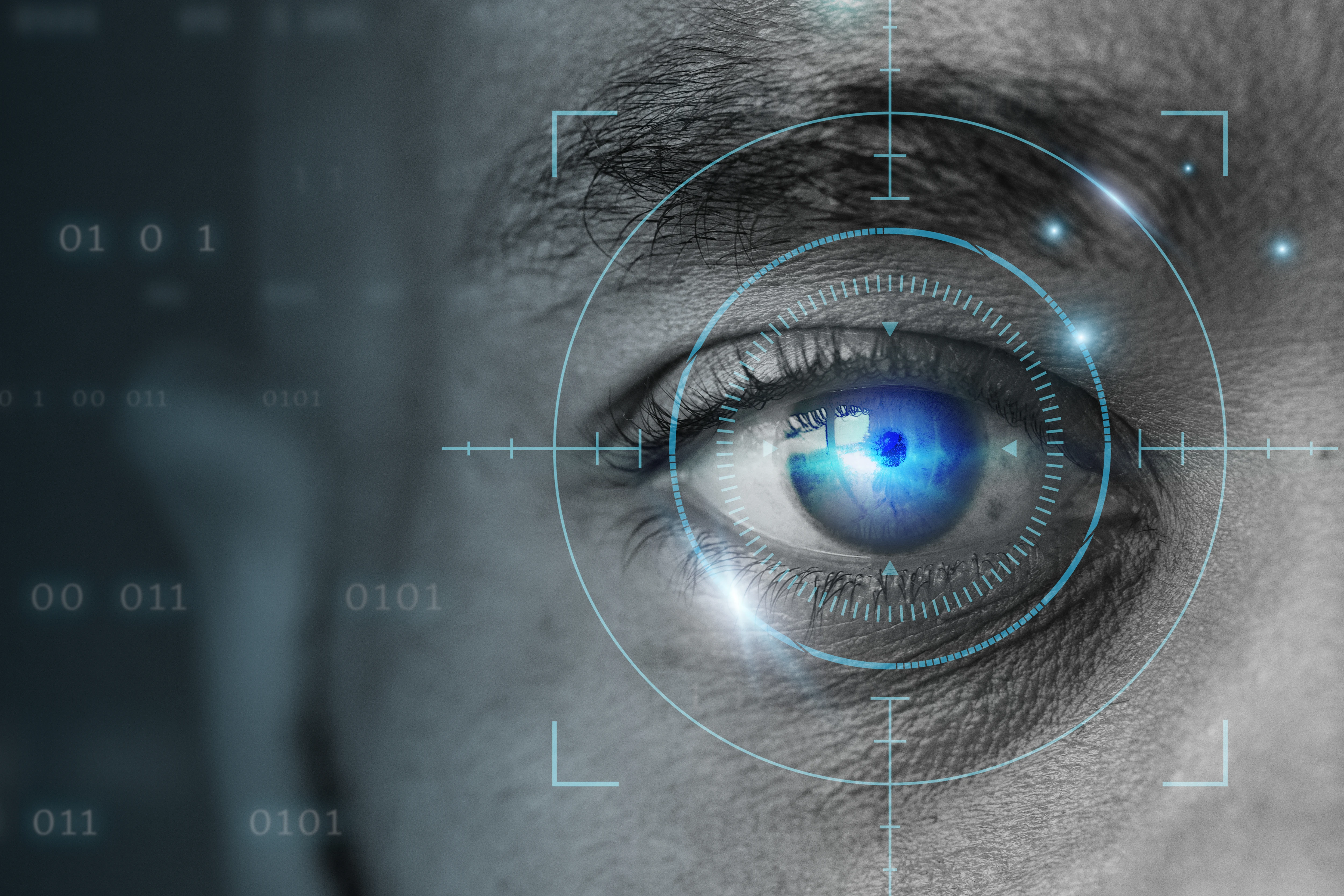 Futuristic eye illustration representing our vision